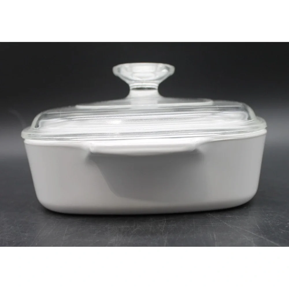 Vintage Corning Ware A-1-B 1 Liter Casserole Dish w Pyrex Lid Floral Basket